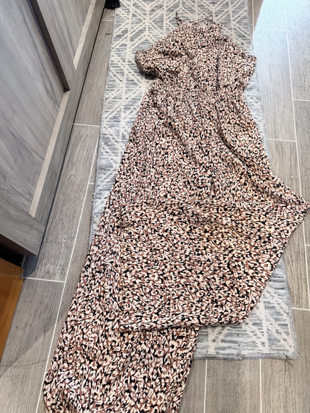 Women's animal print wide leg jumpsuit